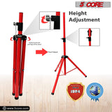 5 Core Speaker Stand Tripod Floor Tall Adjustable Up to 72 Inch DJ Studio Monitor Stands Pole Mount - SS ECO 1PK WOB