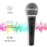 5 Core Premium Vocal Dynamic Cardioid Handheld Microphone Neodymium Magnet Unidirectional Mic; 16ft Detachable XLR Deluxe Cable to ? Audio Jack; Mic Clip; On/Off Switch for Karaoke Singing ND-58
