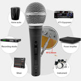 5 Core Premium Vocal Dynamic Cardioid Handheld Microphone Neodymium Magnet Unidirectional Mic; 16ft Detachable XLR Deluxe Cable to ? Audio Jack; Mic Clip; On/Off Switch for Karaoke Singing ND-58