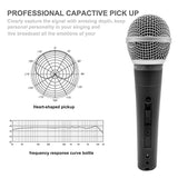 5 Core Premium Vocal Dynamic Cardioid Handheld Microphone Neodymium Magnet Unidirectional Mic; 16ft Detachable XLR Deluxe Cable to ? Audio Jack; Mic Clip; On/Off Switch for Karaoke Singing ND-58