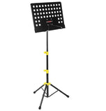 5 Core Sheet Music Stand Dual Use Professional Portable Music Stand, Metal Desktop Tripod Music Book Stand & Orchestral Sheet Stand Folding Adjustable Sturdy Heavy Duty for Performance & Band-MUS YLW