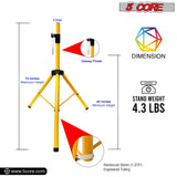 5 Core Speaker Stand Tripod Floor Tall Adjustable Up to 72 Inch DJ Studio Monitor Stands Pole Mount - SS ECO 1PK WOB