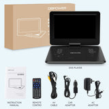 DBPOWER 17.9" Portable DVD Player with 15.6" Large HD Swivel Screen, 6 Hour Rechargeable Battery, Support USB/SD and Multiple Disc Formats, High Volume Speaker, Car Charger, Remote Control