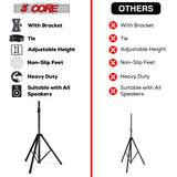 5 Core Speaker Stand Tripod Floor Tall Adjustable Up to 72 Inch DJ Studio Monitor Stands Pole Mount - SS ECO 1PK WOB