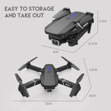 E88 Drone 1080P HD Camera WiFi Collapsible RC Quadcopter Helicopter Toy-Black-1 Battery